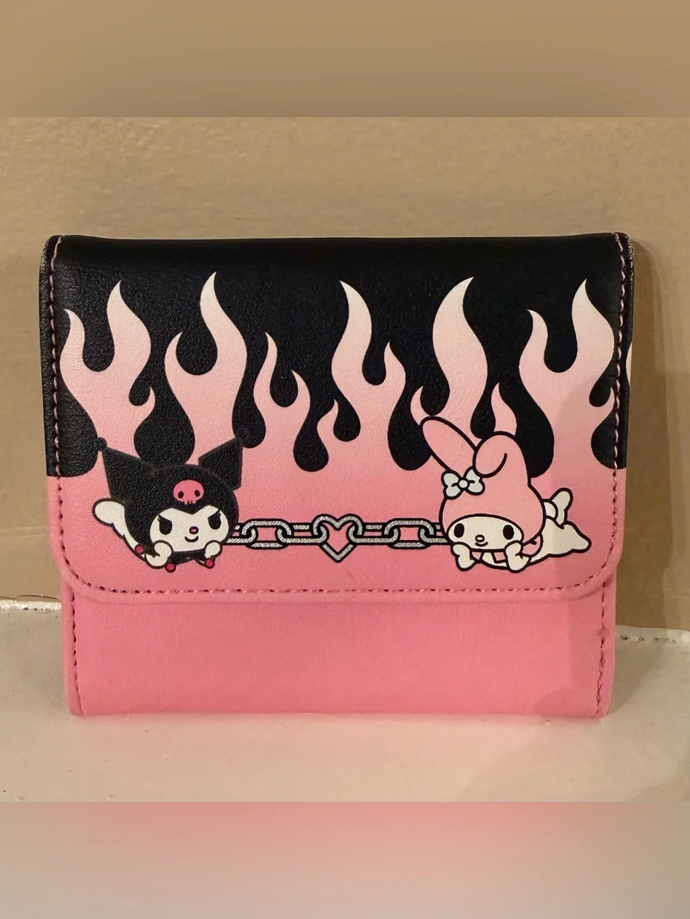 Loungefly Sanrio My Melody & Kuromi Flame Heart Mini Flap Wallet